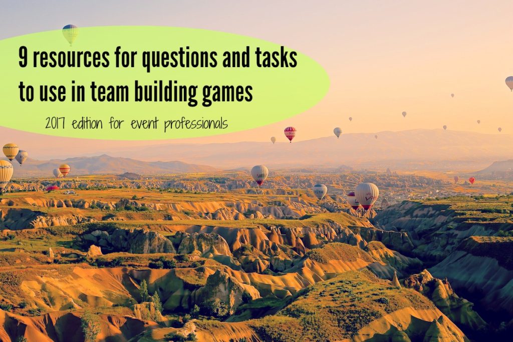 9 resources for questions and tasks to use in team building games 