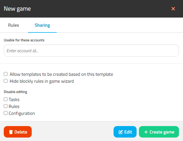 Game settings (Configuration) - Loquiz knowledgebase