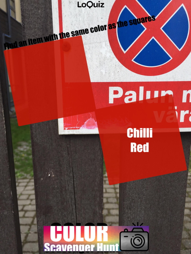 This sign has a chilli red color