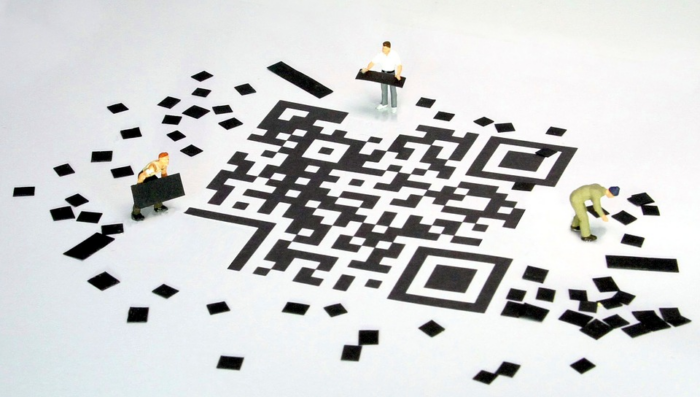 An illustration depicting a QR code
