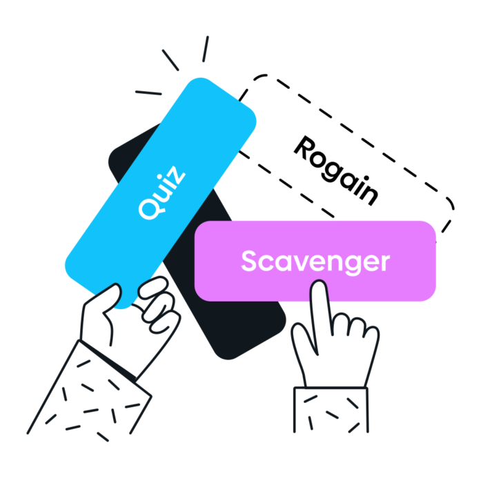An illustration of Loquiz virtual scavenger hunt creation tool.