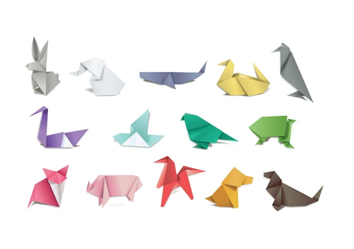 Various types of origami