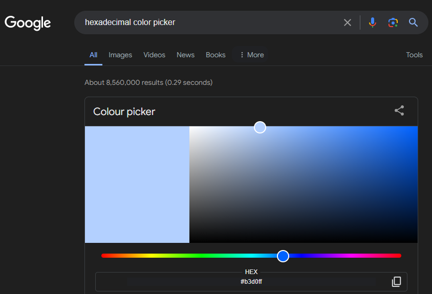 Color picker from Google. We chose blue