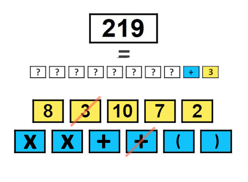 math riddle from "des chiffres et des lettres"