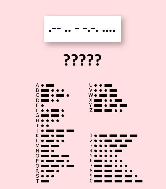 Morse code visual riddle