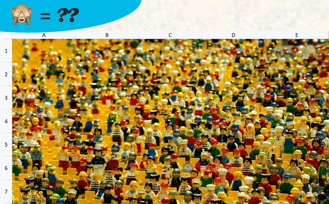 Find the monkey in a crowd of minifig visual riddle