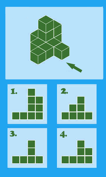 A 3D shape, which perspective matches with the point of view?
