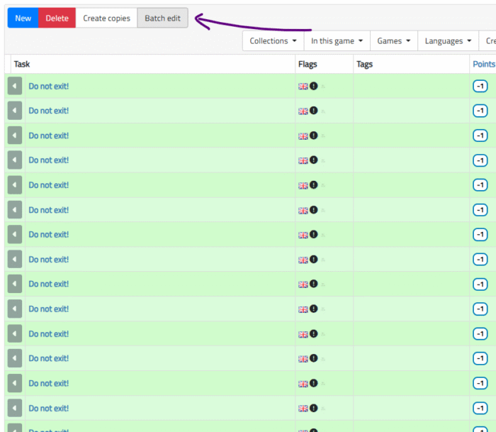Batch edit tasks