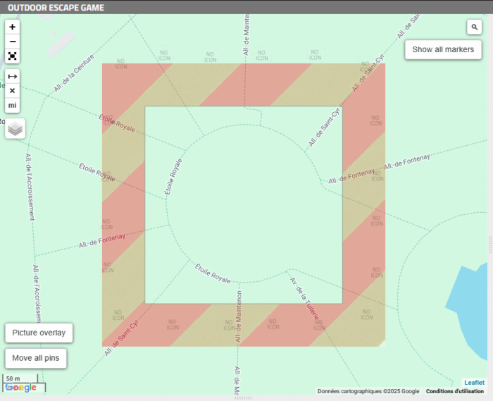 Transparent borders when you create an outdoor escape game