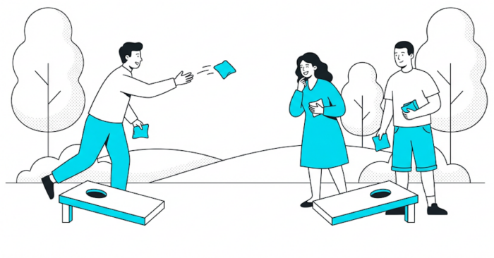 Illustration of people playing an outdoor game